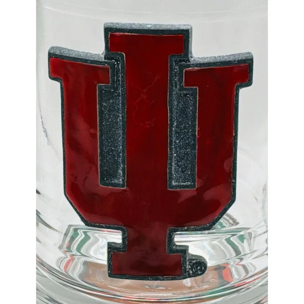 Indiana University 16oz Glass Beer Stein Mug IU Hoosiers